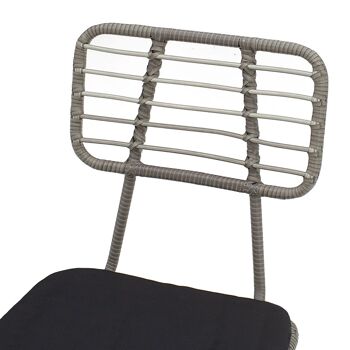 Chaise de jardin Naoki pakoworld métal noir-gris pe. 4