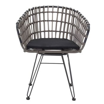 Naoki pakoworld fauteuil de jardin métal noir-gris pe 3