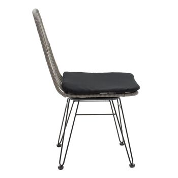 Naoki pakoworld chaise de jardin en métal noir-- gris pe 2