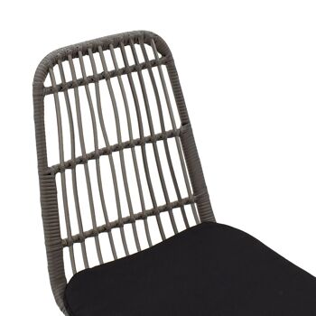 Naoki pakoworld chaise de jardin en métal noir-- gris pe 4