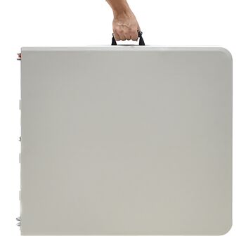 Table de camping pliante commerciale Rodeo pakoworld cadre en métal couleur blanc 152x60x74cm 2