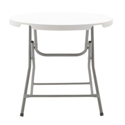 Table debout Comfort pakoworld avec structure en métal et couleur granit blanc D80x74cm