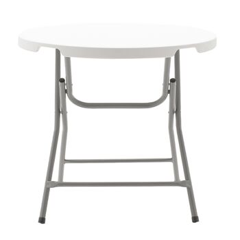 Table debout Comfort pakoworld avec structure en métal et couleur granit blanc D80x74cm 1