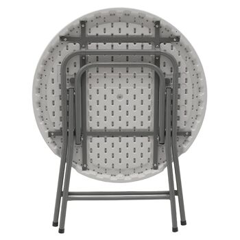 Table debout Comfort pakoworld avec structure en métal et couleur granit blanc D80x74cm 3