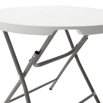 Table debout Comfort pakoworld avec structure en métal et couleur granit blanc D80x74cm 4