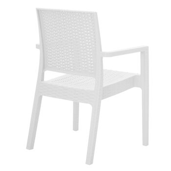 Fauteuil Cabot pakoworld PP de couleur blanche 1