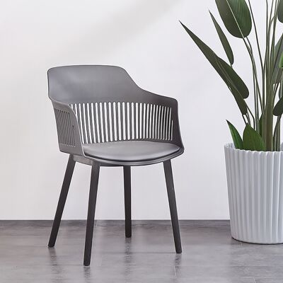 Armchair Aleks pakoworld PP-PU in gray color