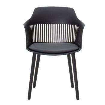 Fauteuil Aleks pakoworld PP-PU couleur noire 4