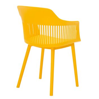 Fauteuil Aleks pakoworld PP-PU de couleur jaune 1