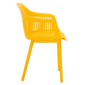 Fauteuil Aleks pakoworld PP-PU de couleur jaune 2