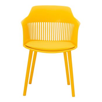 Fauteuil Aleks pakoworld PP-PU de couleur jaune 3