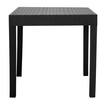 Table Gabi pakoworld PP de couleur noire 80x80x77cm 1