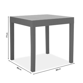 Table Gabi pakoworld PP de couleur noire 80x80x77cm 3