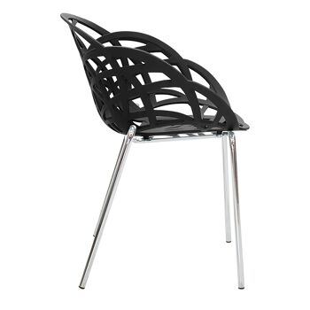 Chaise Fairy pakoworld PP pied noir-chrome 4