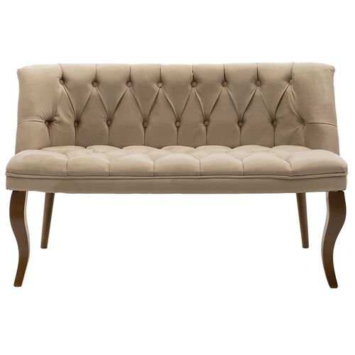 Loreta pakoworld sofa two seater velvet beige 123x65x73cm
