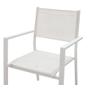 Fauteuil de jardin en aluminium-textilène Moly pakoworld blanc 4