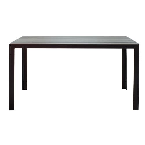 Nares pakoworld garden table aluminum black-plywood dark gray 140x80x72.5cm