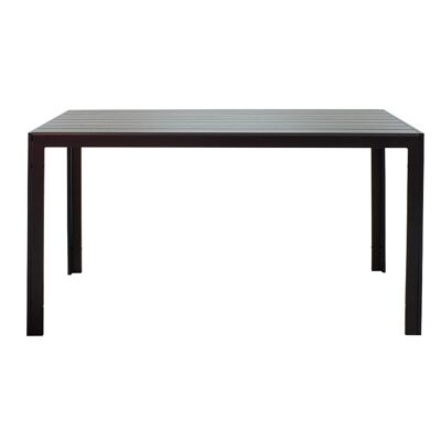 Nares pakoworld table de jardin aluminium noir-contreplaqué gris foncé 140x80x72.5cm