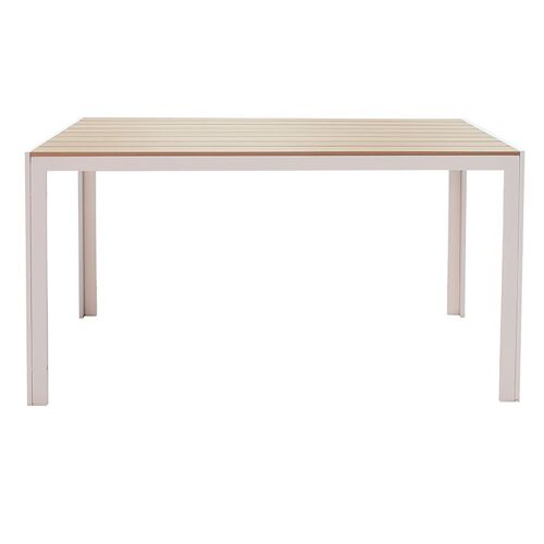 Nares pakoworld garden table aluminum white-plywood natural 140x80x72.5cm