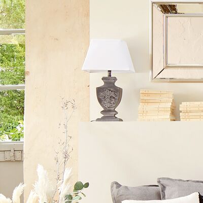 Table lamp Socoro pakoworld Ε14 in white-grey antique color 30x22x53.5cm