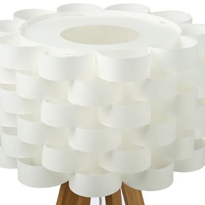 Lampada da tavolo Moki pakoworld Ε19 bambù paralume naturale pp colore bianco D30x55cm