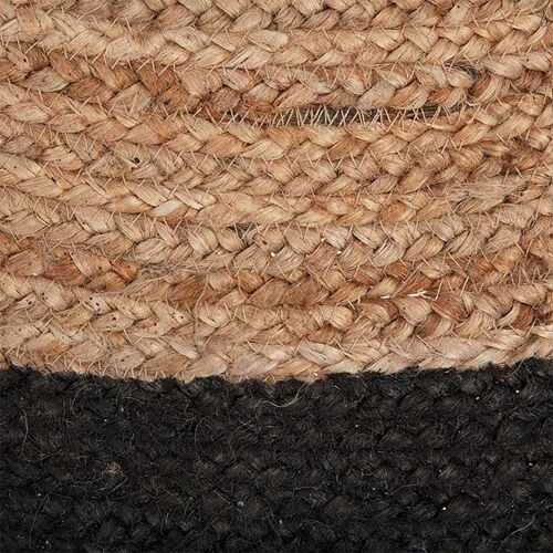 Jute carpet pakoworld jute black - natural D120x1cm