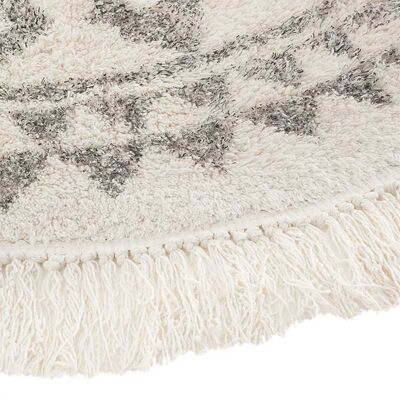Etnic pakoworld alfombra de algodón blanco-negro D120x1cm