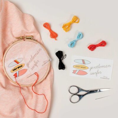 EASY EMBROIDERY Kit - Gentleman Surfer