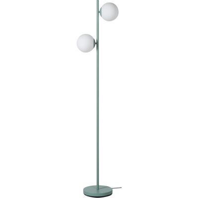 Lampadaire 28406BU Bleu - abat jour verre pieds metal brossé