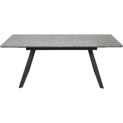 Table de repas extensible 58240GR Gris - plateau Bois pieds Metal 160 x 90 avec rallonge 40 cm
