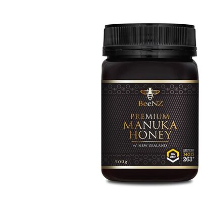 BeeNZ Miel de Manuka UMF10 + 263 mg/kg de méthylglyoxal (MGO) 500g