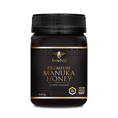 BeeNZ Miel de Manuka UMF20 + 829 mg/kg de méthylglyoxal (MGO) 500g
