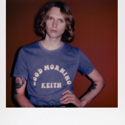 T-SHIRT KEITH VINTAGE BLEU