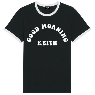 T-SHIRT RINGER NOIR / BLANC GOOD MORNING KEITH - XS - Noir / Blanc