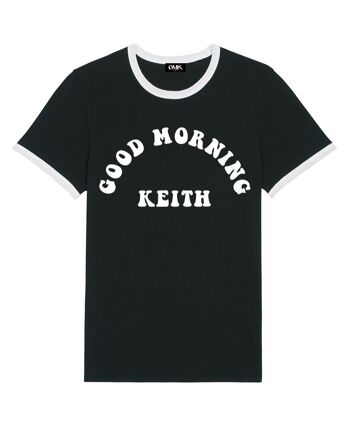 T-SHIRT RINGER NOIR / BLANC GOOD MORNING KEITH - XS - Noir / Blanc 1