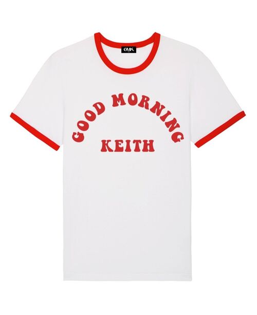 GOOD MORNING KEITH WHITE/RED RINGER TEE - White/Red