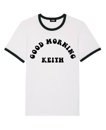 T-SHIRT RINGER BLANC / NOIR GOOD MORNING KEITH - XS - Blanc / Noir 1