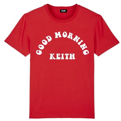 T-SHIRT GOOD MORNING KEITH ROUGE - Rouge