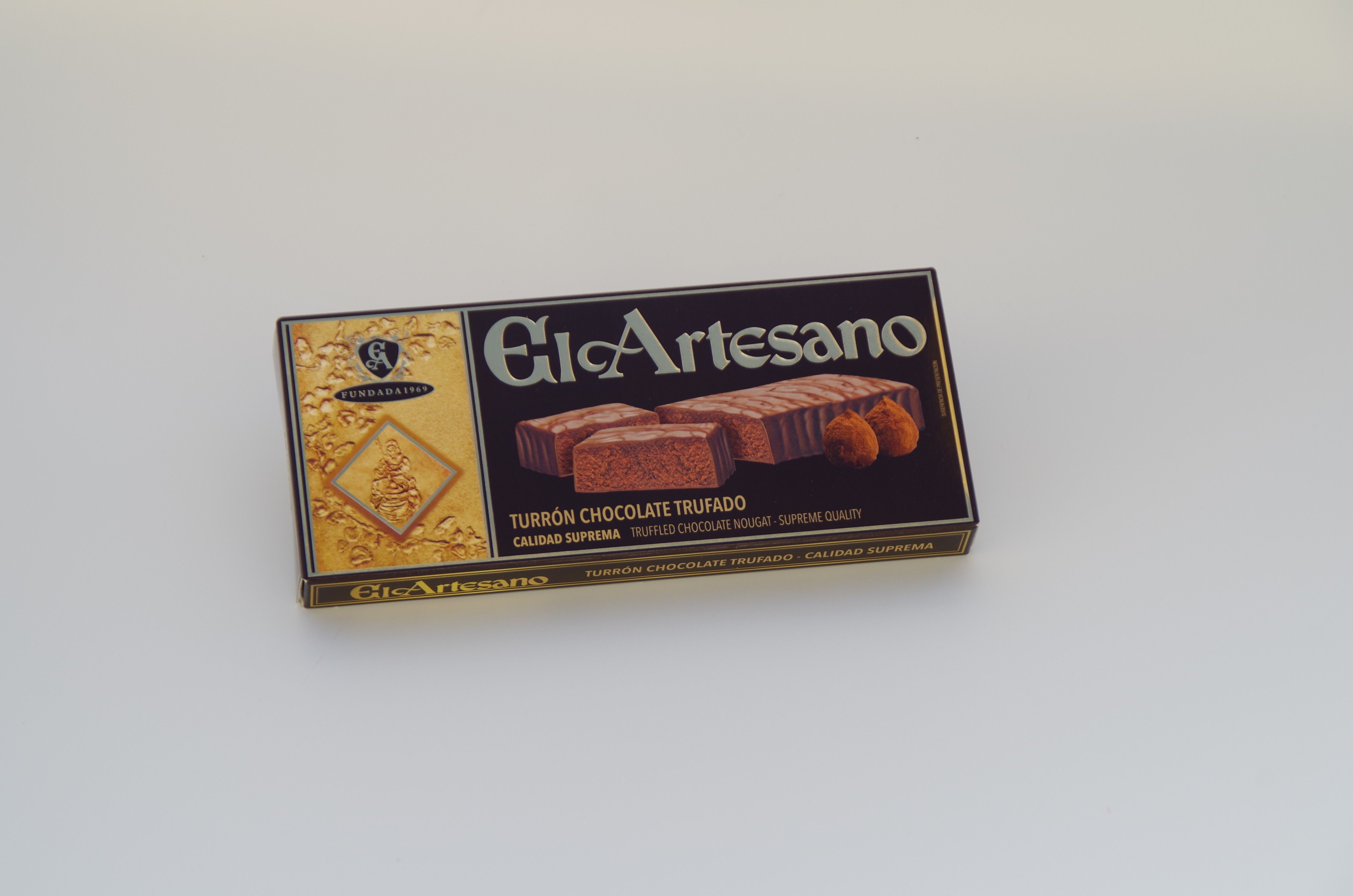 Torrone al cioccolato con rum e uvetta 200g