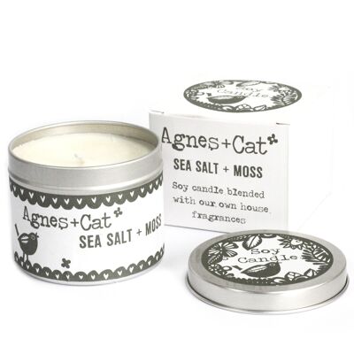 200ml Soy Wax Tin Candle - Seasalt and Moss - 6 pack