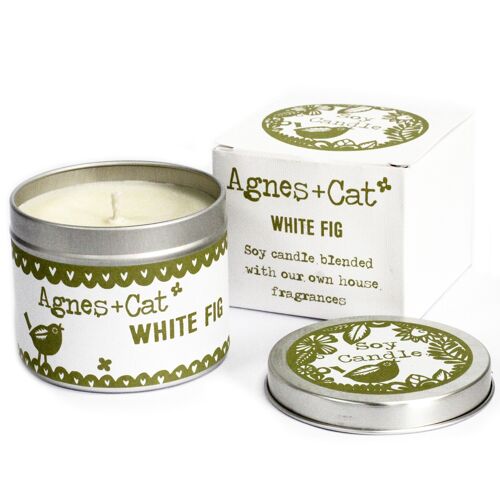 200ml Soy Wax Tin Candle - White Fig - 6 pack