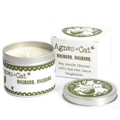 200ml Soy Wax Tin Candle - Rhubarb Rhubarb - 6 pack