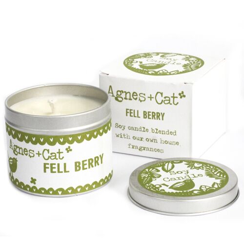 200ml Soy Wax Tin Candle - Fell Berry - 6 pack