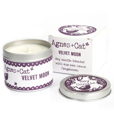 200ml Soy Wax Tin Candle - Velvet Moon - 6 pack