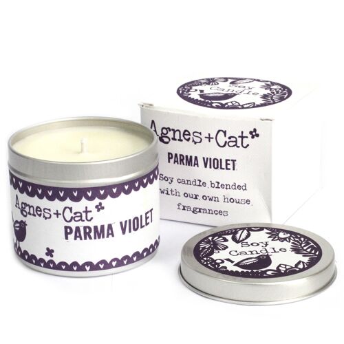 200ml Soy Wax Tin Candle - Parma Violet - 6 pack