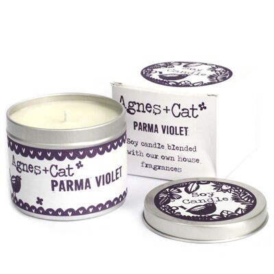 Candela in latta di cera di soia 200ml - Violetta di Parma - confezione da 6