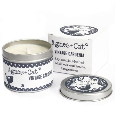 200ml Soy Wax Tin Candle - Vintage Gardenia - 6 pack