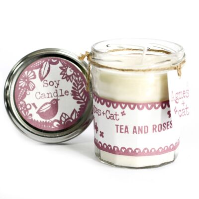 JamJar Kerze – Tee und Rosen – 6er-Pack