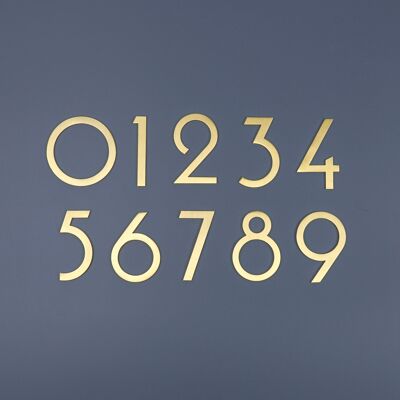 WHITMAN Contemporary Door Number - Solid Brass 0-9