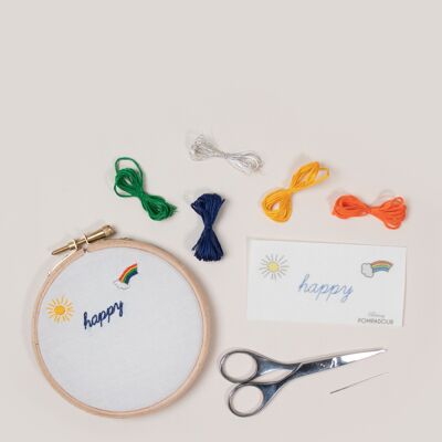 EASY EMBROIDERY Kit - Happy